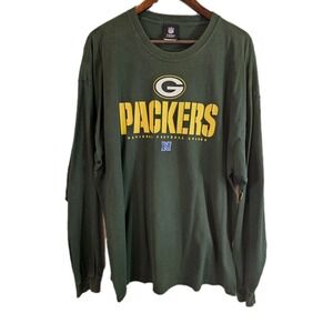 NFL Team Green Bay Packers Shirt Mens 2XL Green Football Long Sleeve Apparel SEE